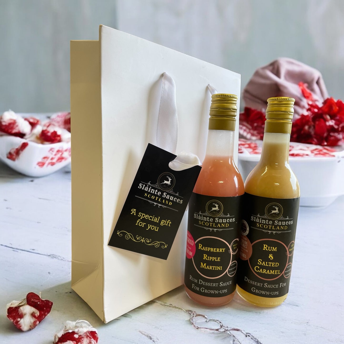 Gift Set of two boozy rum dessert sauces (& cocktail mixers)