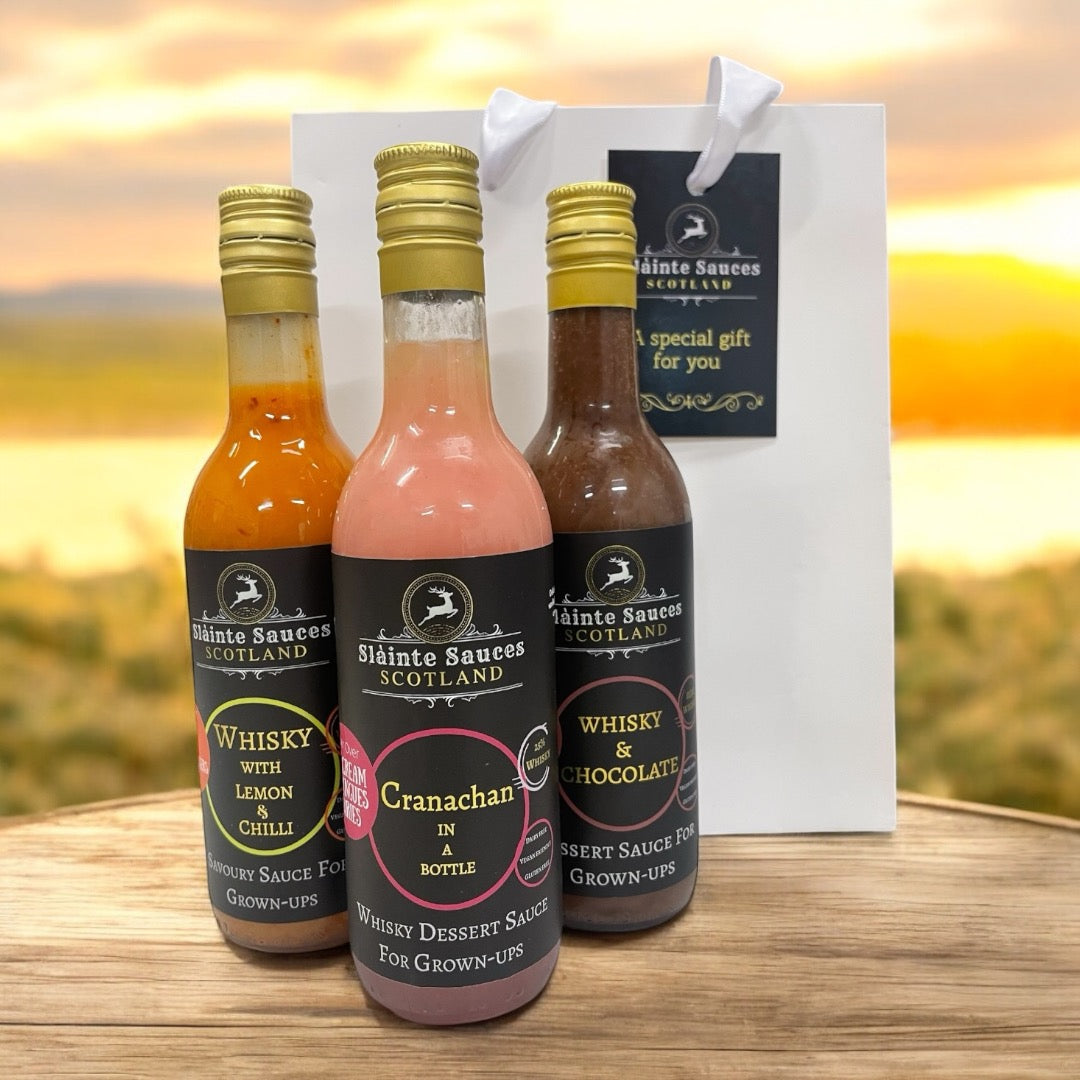 Scottish Whisky Sauce Gift Set of 3 boozy treats