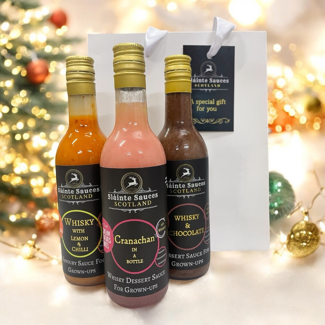 Scottish Whisky Sauce Gift Set of 3 boozy treats