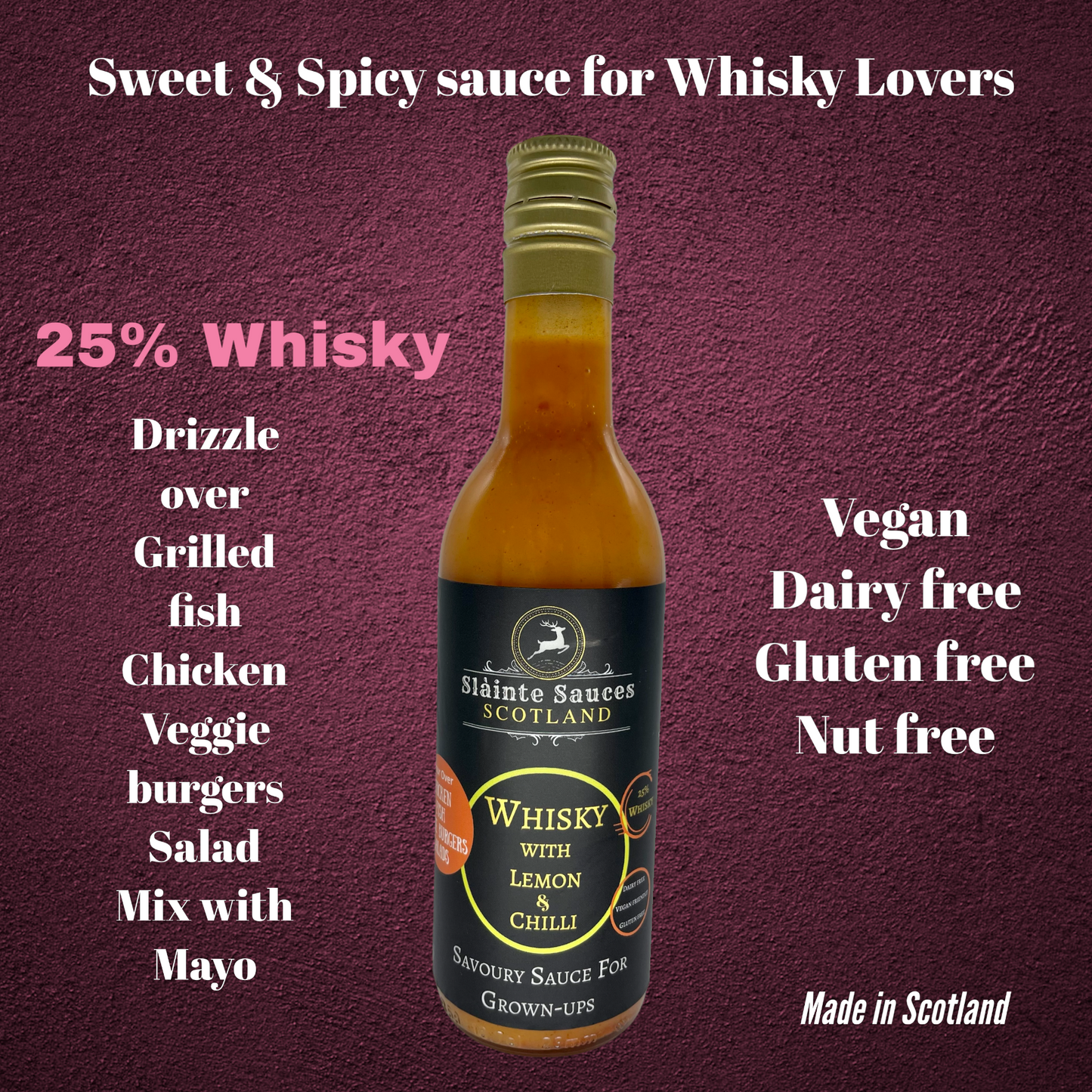 Scottish Whisky Sauce Gift Set of 3 boozy treats